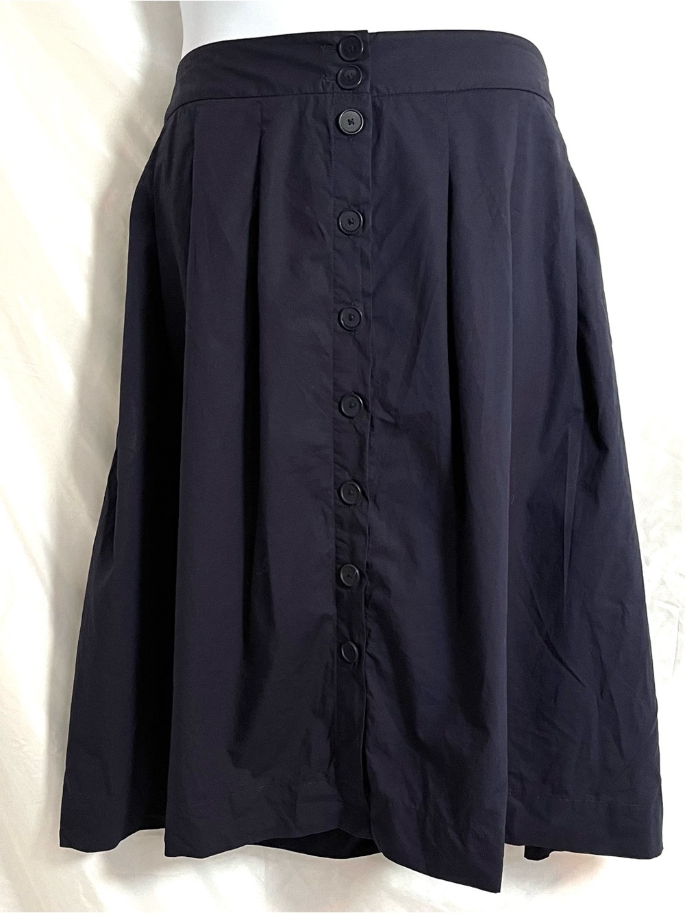 Talbots Navy Pleated Button Down A Line Skirt Plus Size 22W Fall Aesthetic